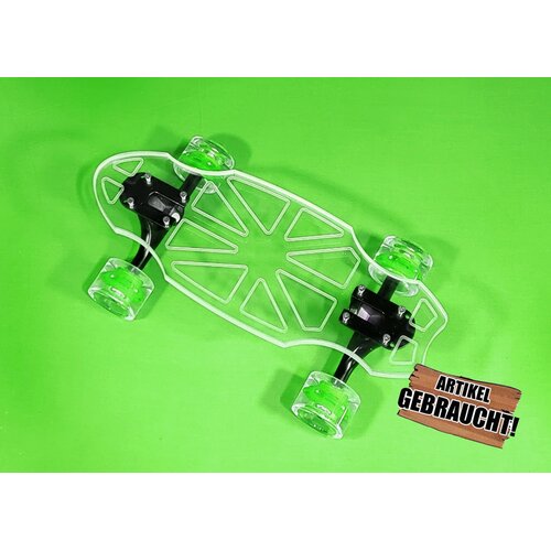 GHOSTBOARDS Mini Cruiser BABY FISHBONE + LED Rollen Grn Gebraucht A+